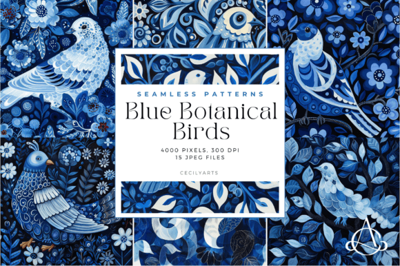 Blue Botanical Birds Seamless Patterns: Elevating Your Crafting Projects with Strategic Design
