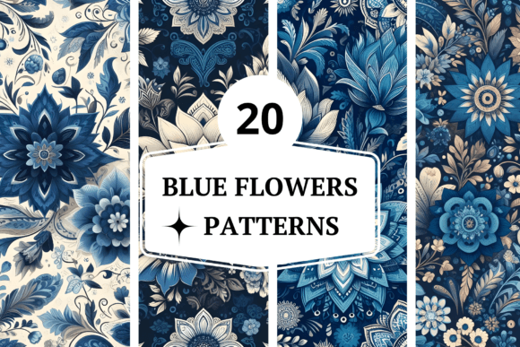 Blue Flowers Patterns for Creative Projects
