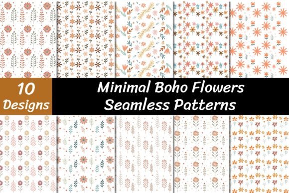Boho Flowers Seamless Patterns