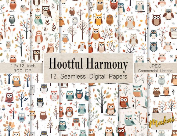 Cartoon Owl Seamless Patterns: A Whimsical Solution for Creative Projects