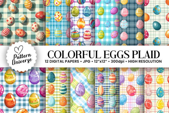 Colorful Eggs Plaid Seamless Patterns: A Versatile Design Resource for Creative Projects