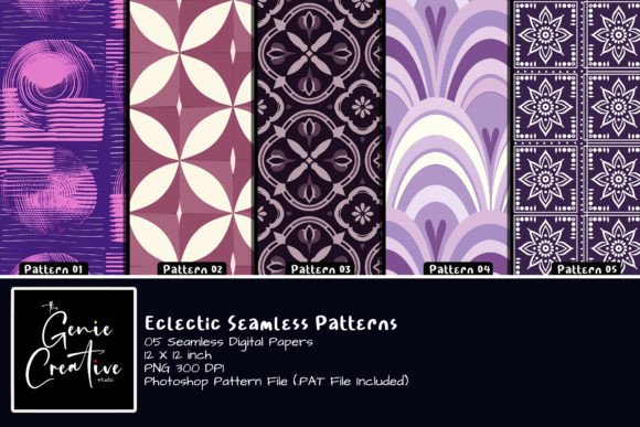 Eclectic Seamless Patterns Set: A Versatile Tool for Creative Projects