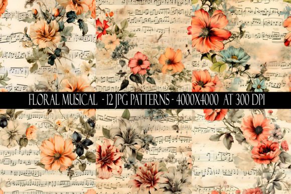 Floral Musical Seamless Patterns
