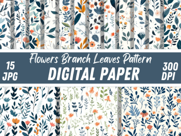 Flowers Branch Leaves Paper Patterns