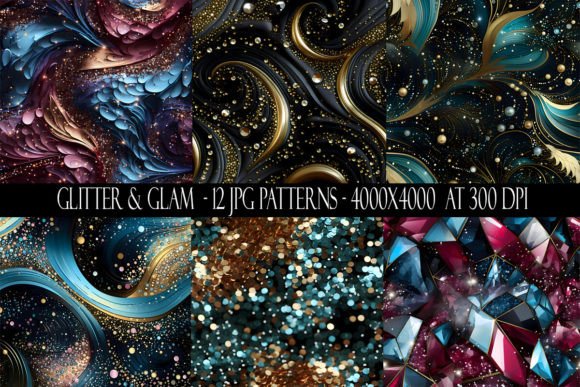 Glitter and Glam Seamless Patterns: Elevate Your Design Projects with Sparkle and Sophistication