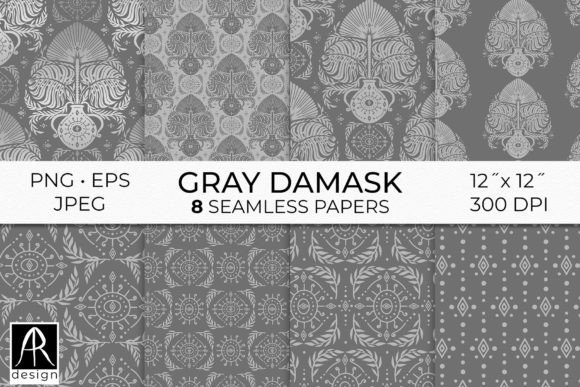 Gray Tropical Damask Repeat Patterns: A Fusion of Elegance and Modern Creativity