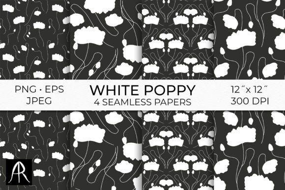 Monochrome Poppy Flower Vintage Patterns: A Timeless Design Element