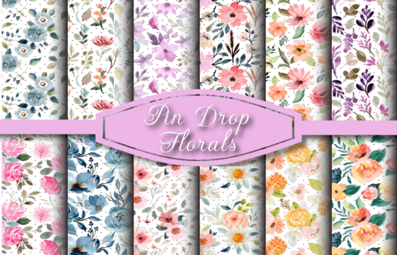 Pin Drop Floral Seamless Patterns: A Versatile Design Resource for Creative Projects