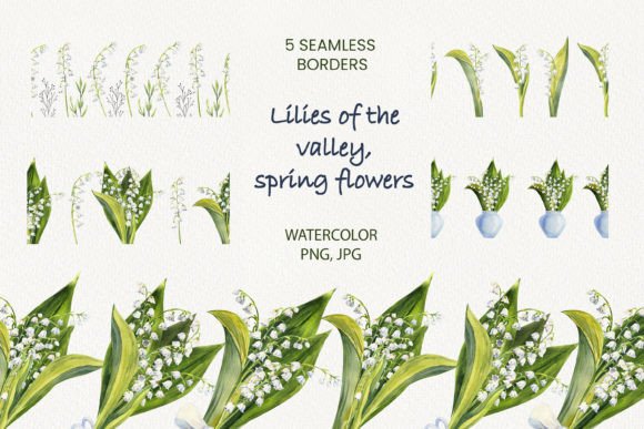 Seamless Patterns with Watercolor Lilies