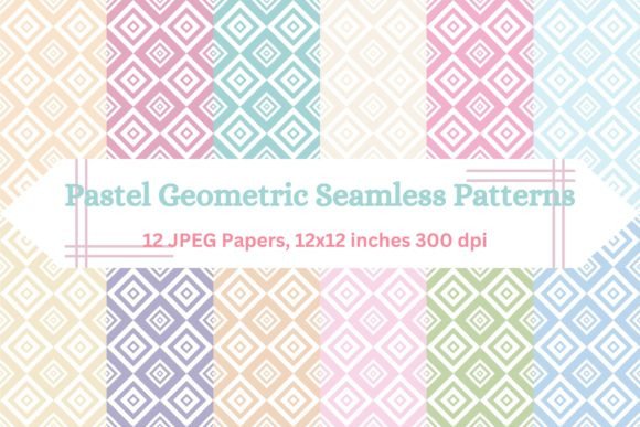 Soft Geometry Seamless Pastel Patterns
