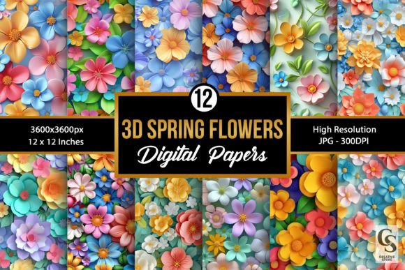 Spring 3D Flowers Seamless Patterns: Strategic Use for Creative and Professional Projects
