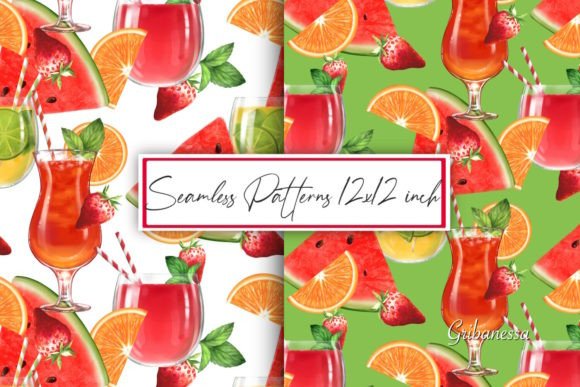 Summer Seamless Patterns Cocktails: A Versatile Digital Paper for Creative Projects