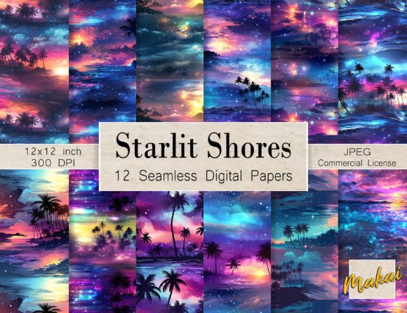 Tropical Galaxy Seamless Patterns